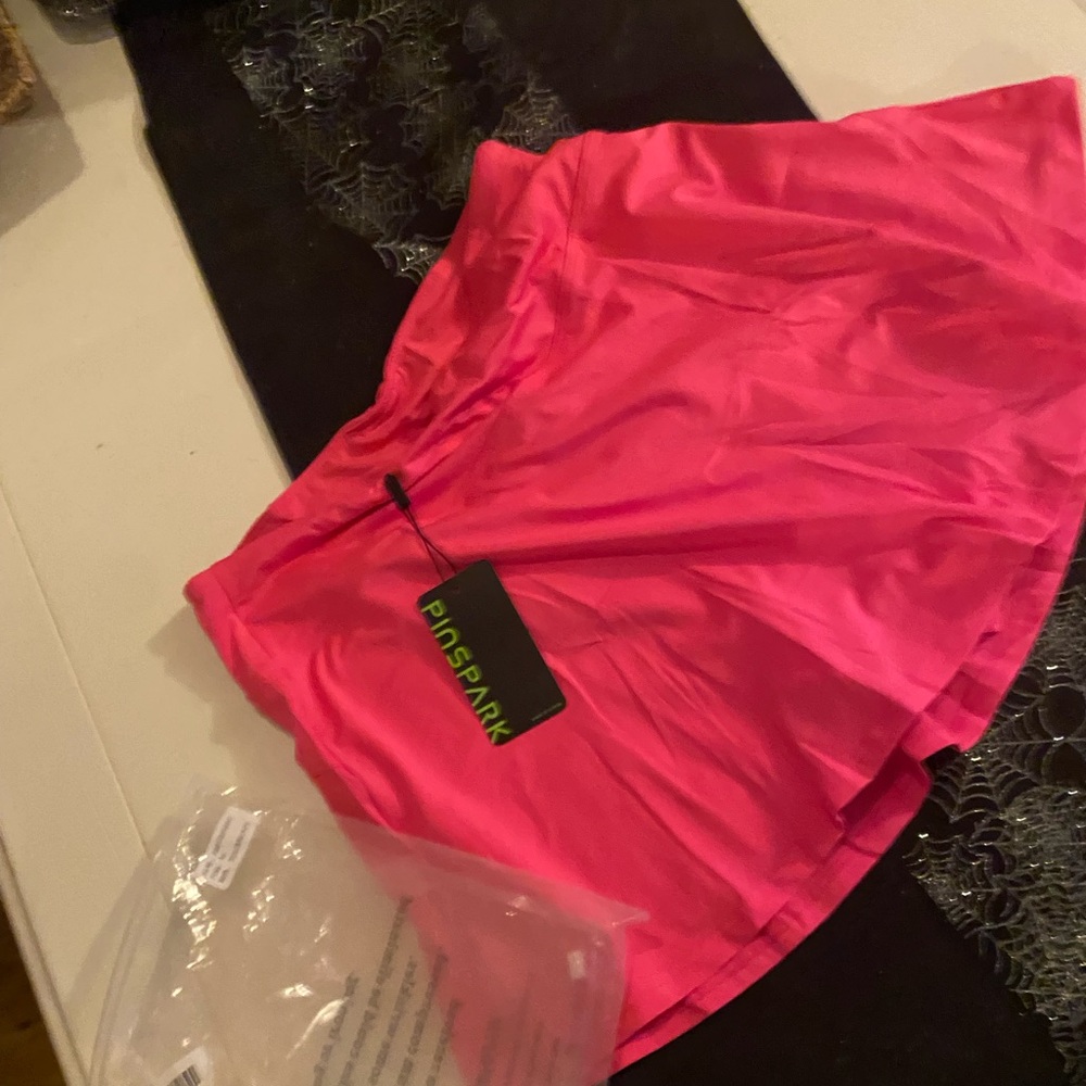 New hot pink shirt/skirt